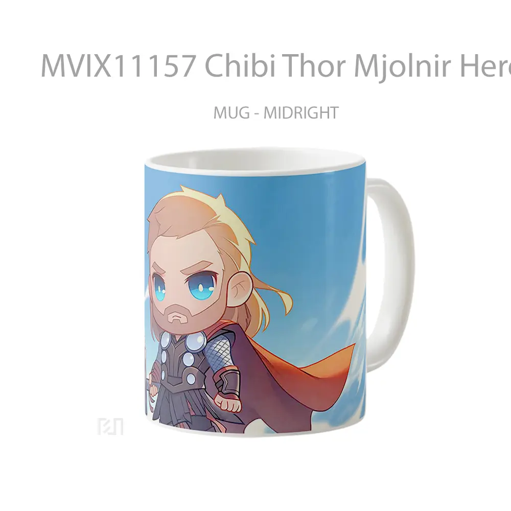 Mug Chibi Thor Mjolnir Heroic Strike Hadiah Unik Anime Lovers - All-side / Desain