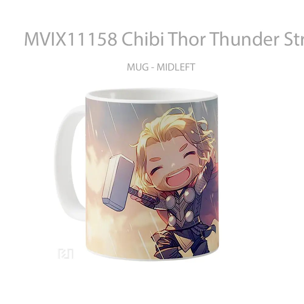 Mug Chibi Thor Thunder Strike Koleksi Mug Limited Edition - All-side / Desain
