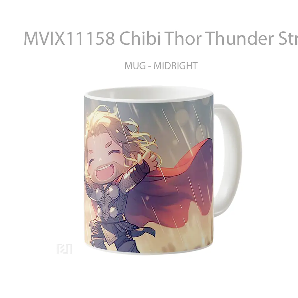 Mug Chibi Thor Thunder Strike Koleksi Mug Limited Edition - All-side / Desain
