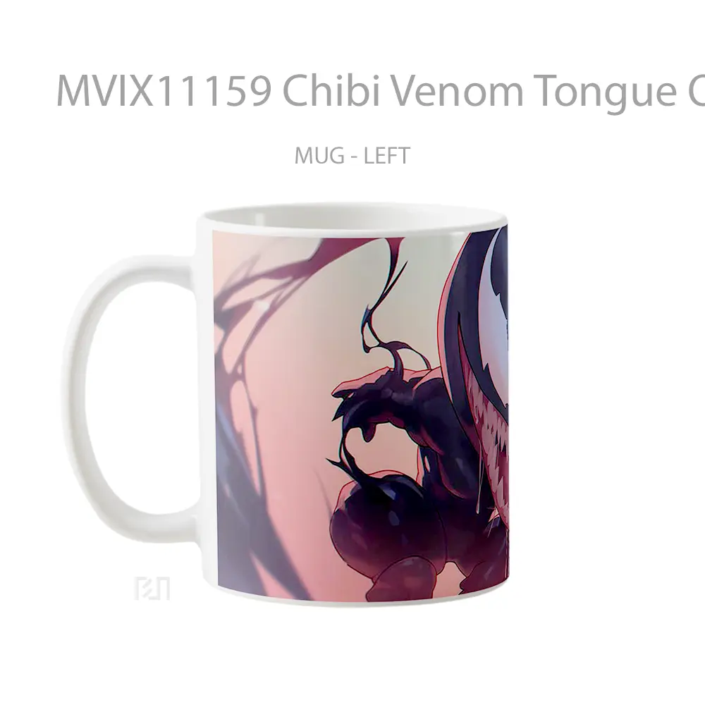 Mug Chibi Venom Tongue Out Symbiote Hadiah Lucu dan Menarik - All-side / Desain