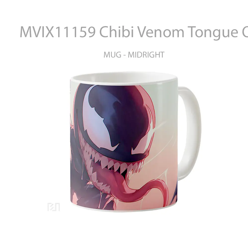 Mug Chibi Venom Tongue Out Symbiote Hadiah Lucu dan Menarik - All-side / Desain