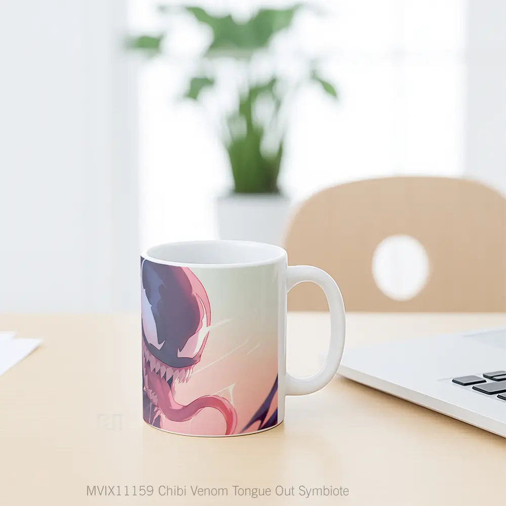 Mug Chibi Venom Tongue Out Symbiote Hadiah Lucu dan Menarik - All-side / Desain