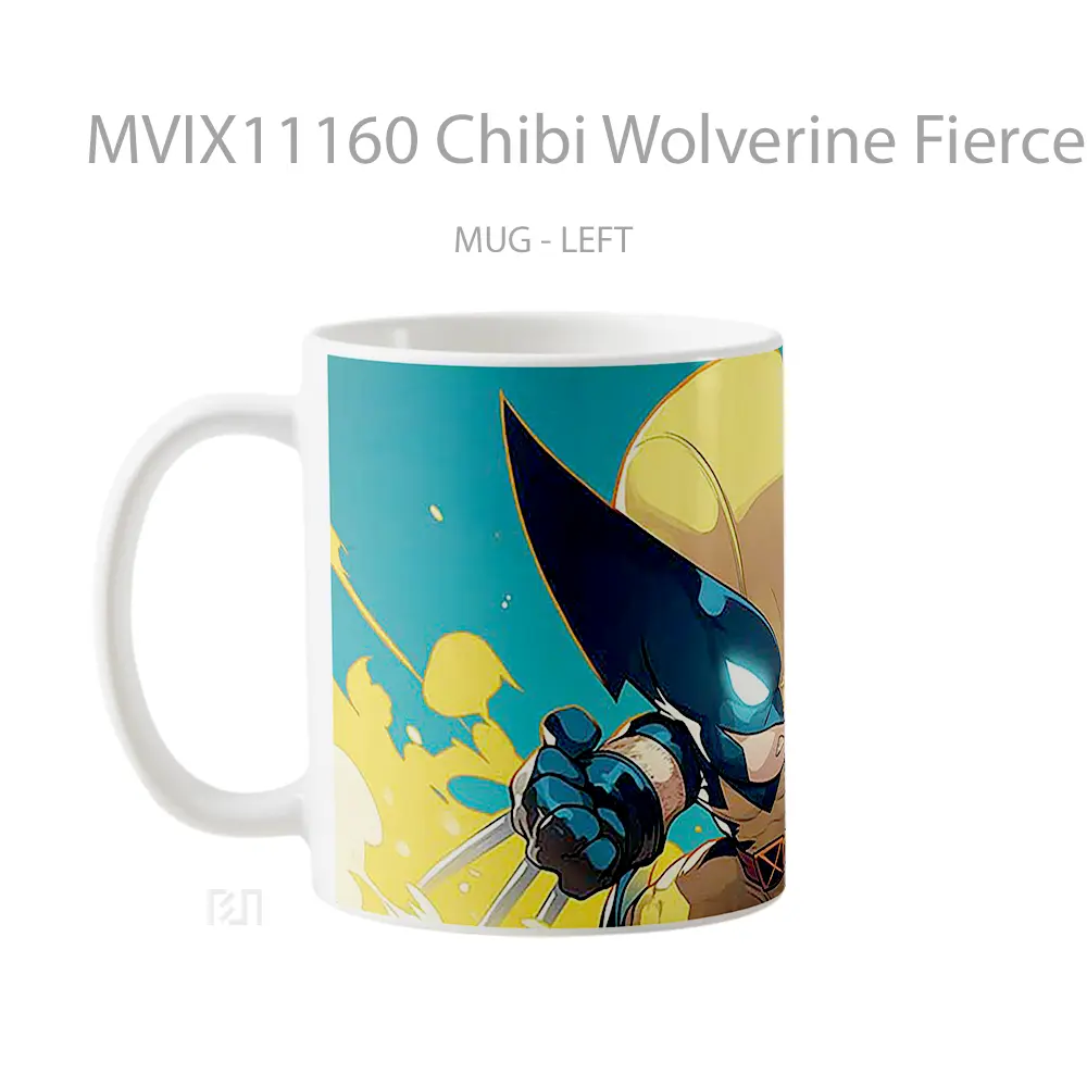 Mug Chibi Wolverine Fierce Look Hadiah Lucu dan Menarik - All-side / Desain
