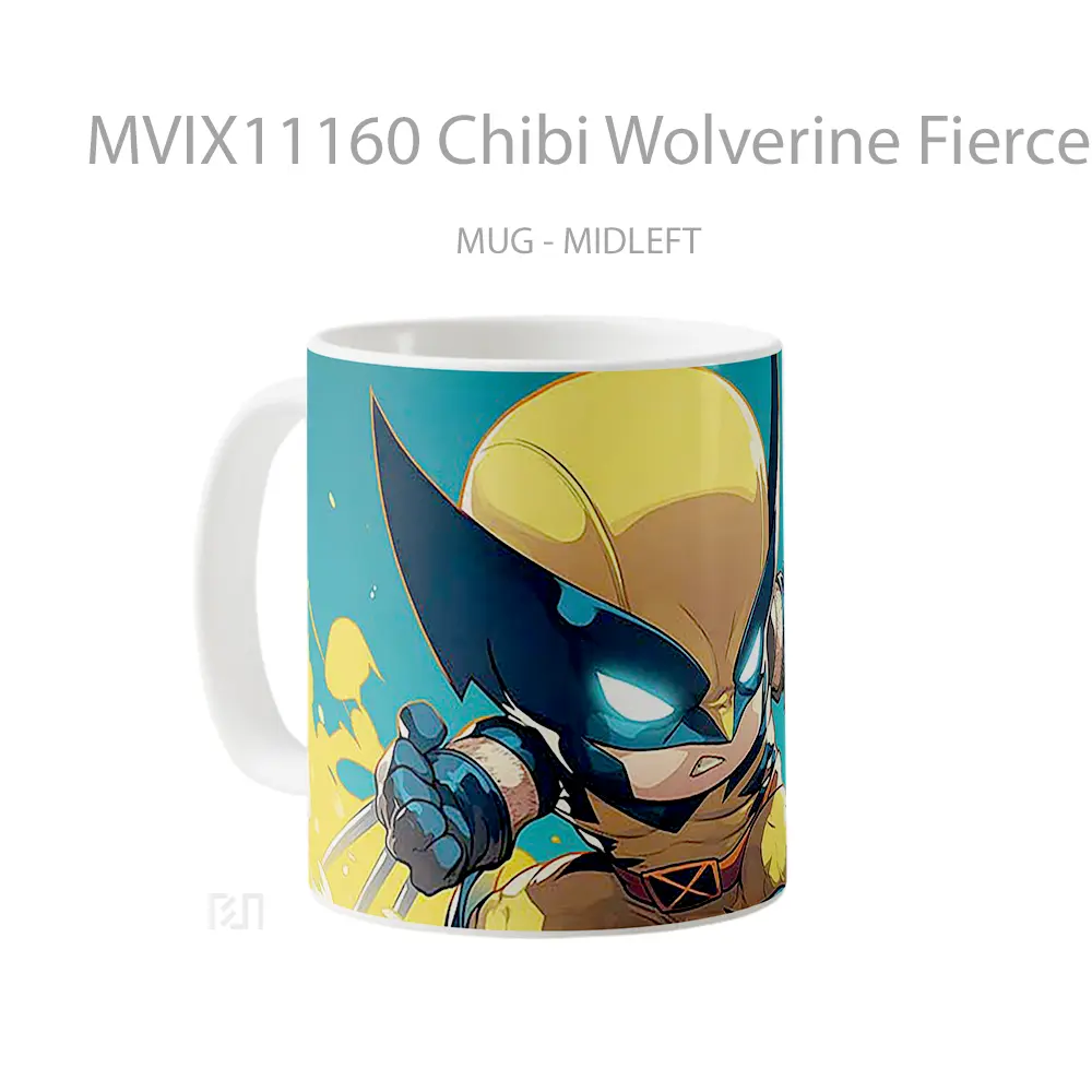 Mug Chibi Wolverine Fierce Look Hadiah Lucu dan Menarik - All-side / Desain