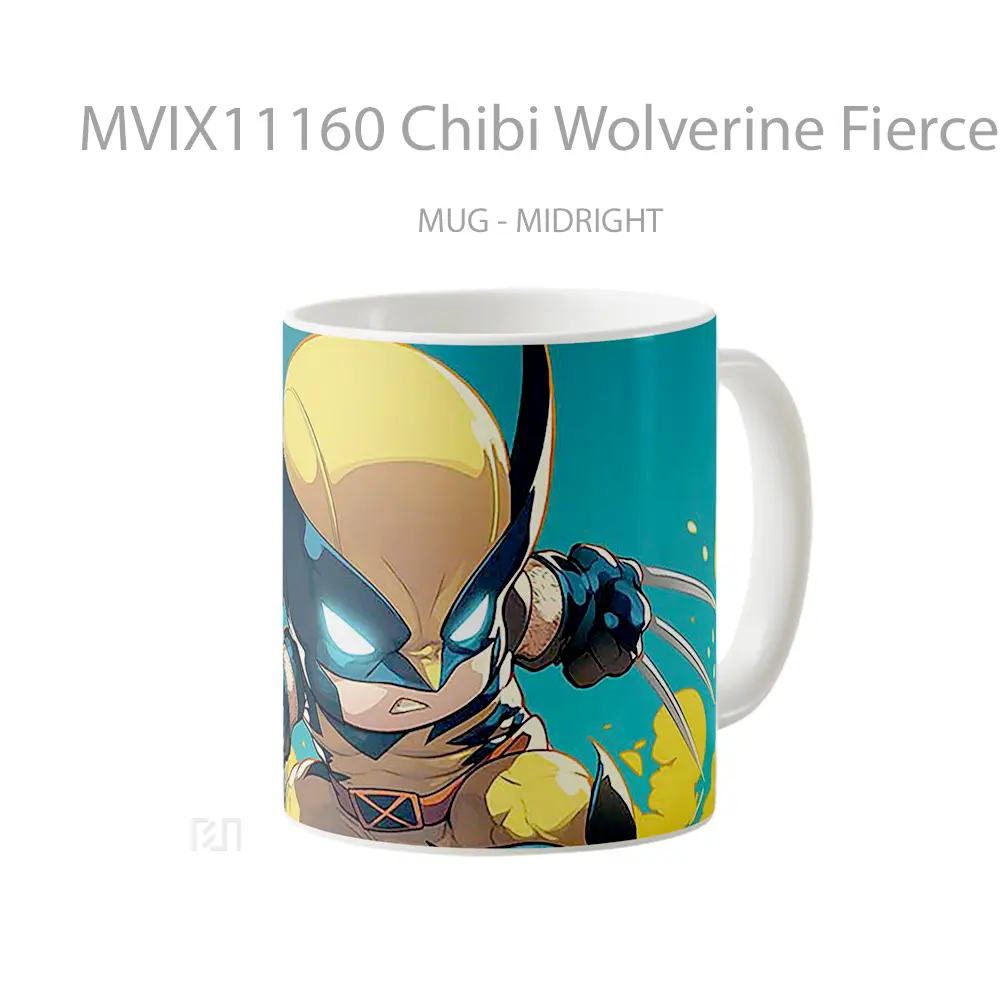 Mug Chibi Wolverine Fierce Look Hadiah Lucu dan Menarik - All-side / Desain