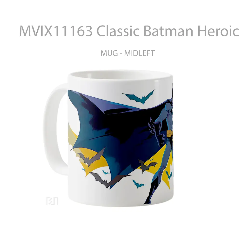 Mug Classic Batman Heroic Pose Koleksi Mug Karakter Jepang - All-side / Desain
