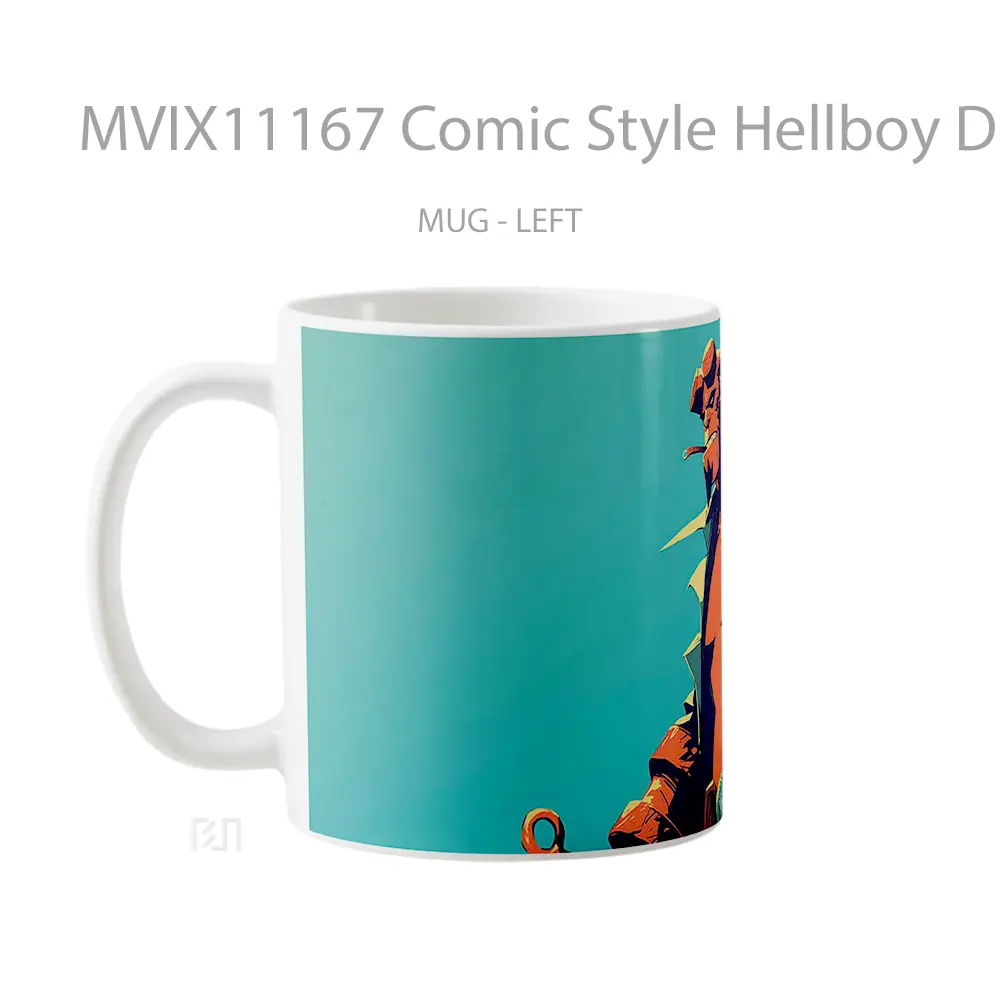 Mug Comic Style Hellboy Dramatic Pose Koleksi Mug Limited Edition - All-side / Desain