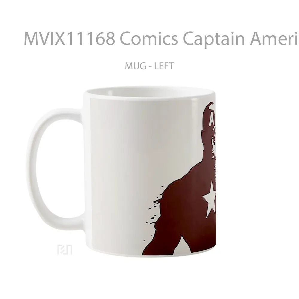 Mug Comics Captain America Heroic Silhouette Gelas Keramik Koleksi Anime - All-side / Desain