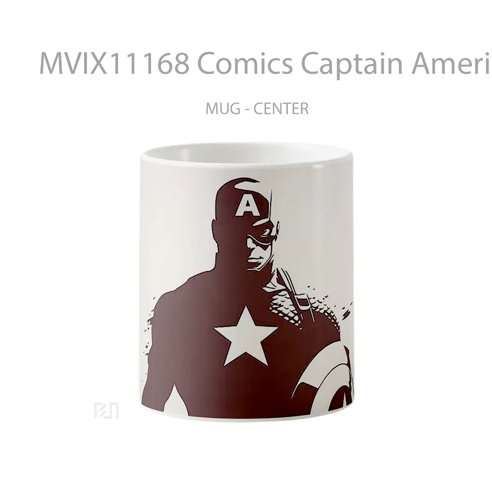 Mug Comics Captain America Heroic Silhouette Gelas Keramik Koleksi Anime
