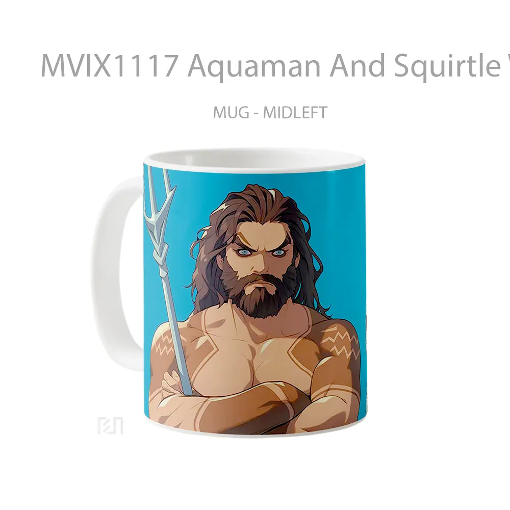 Mug Aquaman And Squirtle Water Teamup Crossover Koleksi Mug Limited Edition - All-side / Desain
