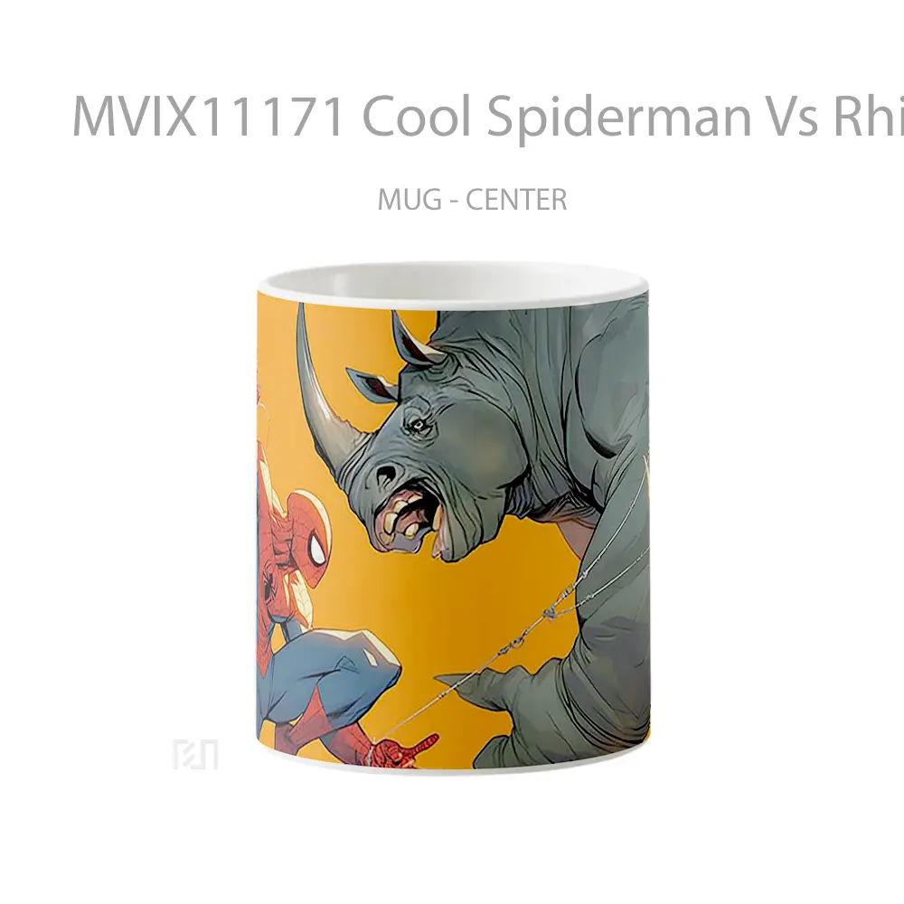 Mug Cool Spiderman Vs Rhino Koleksi Mug Film dan Komik