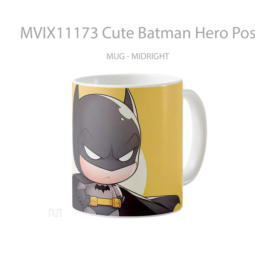 Mug Cute Batman Hero Pose Hadiah Unik Anime Lovers - All-side / Desain
