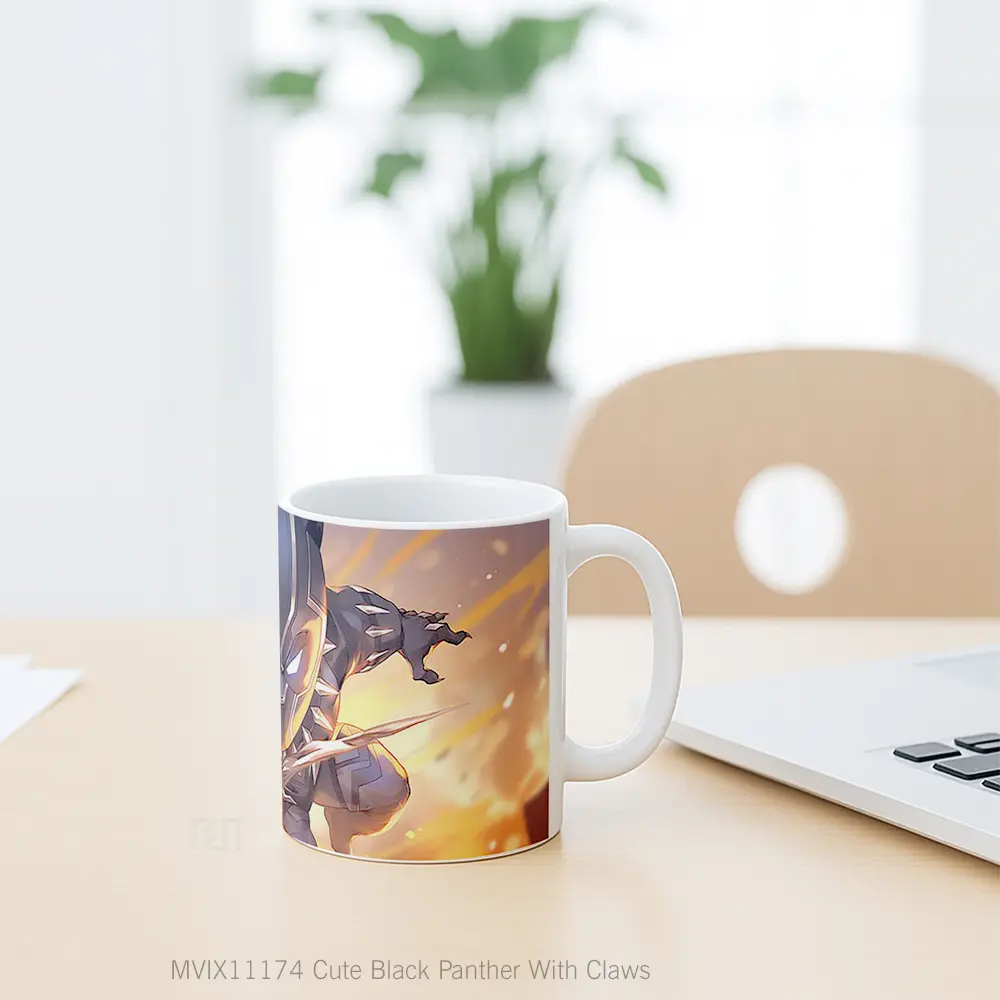 Mug Cute Black Panther With Claws Hadiah Lucu dan Menarik - All-side / Desain