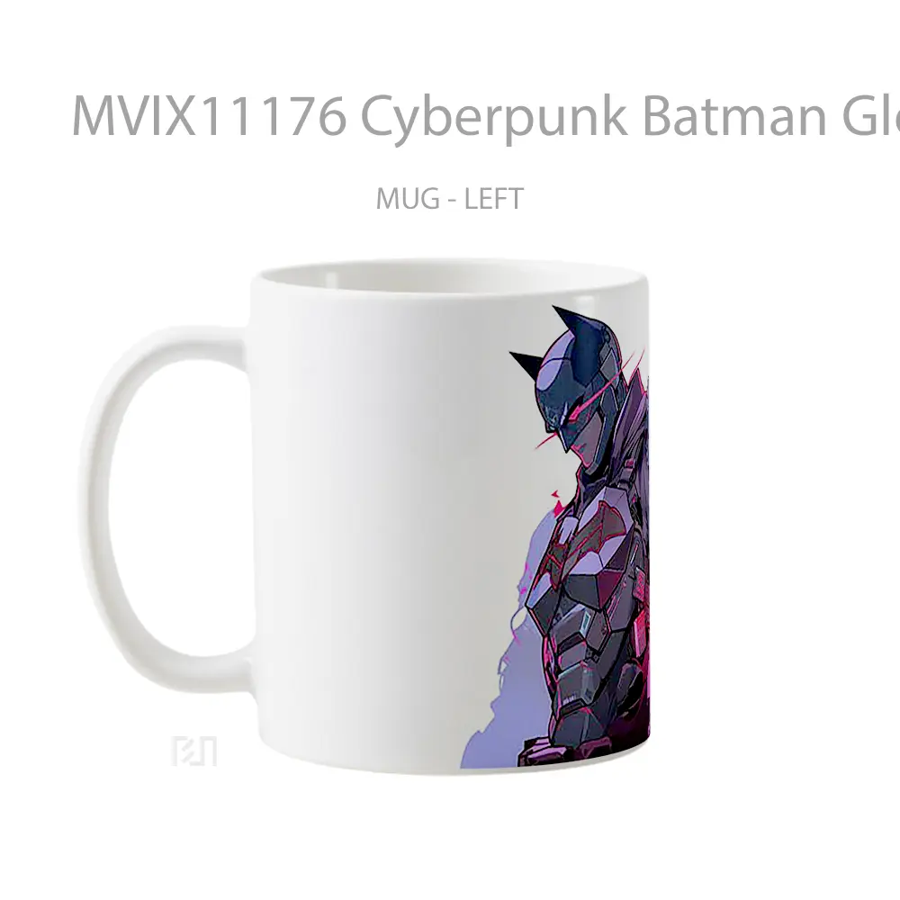 Mug Cyberpunk Batman Glowing Red Eyes Hadiah Spesial Fans Superhero - All-side / Desain