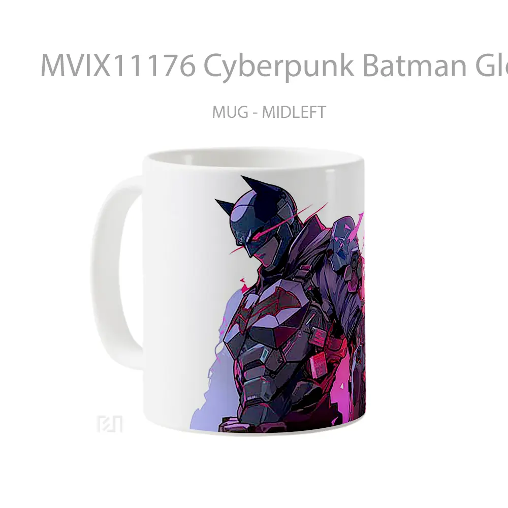 Mug Cyberpunk Batman Glowing Red Eyes Hadiah Spesial Fans Superhero - All-side / Desain
