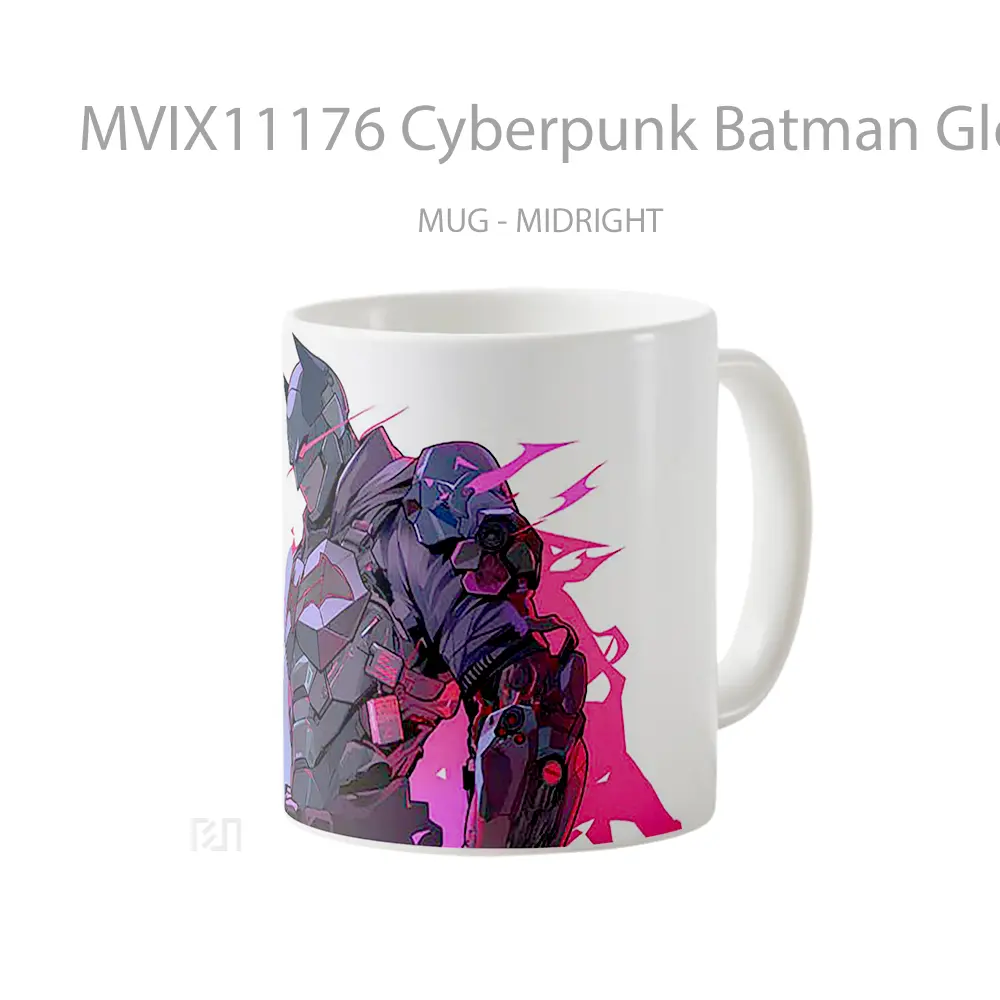 Mug Cyberpunk Batman Glowing Red Eyes Hadiah Spesial Fans Superhero - All-side / Desain