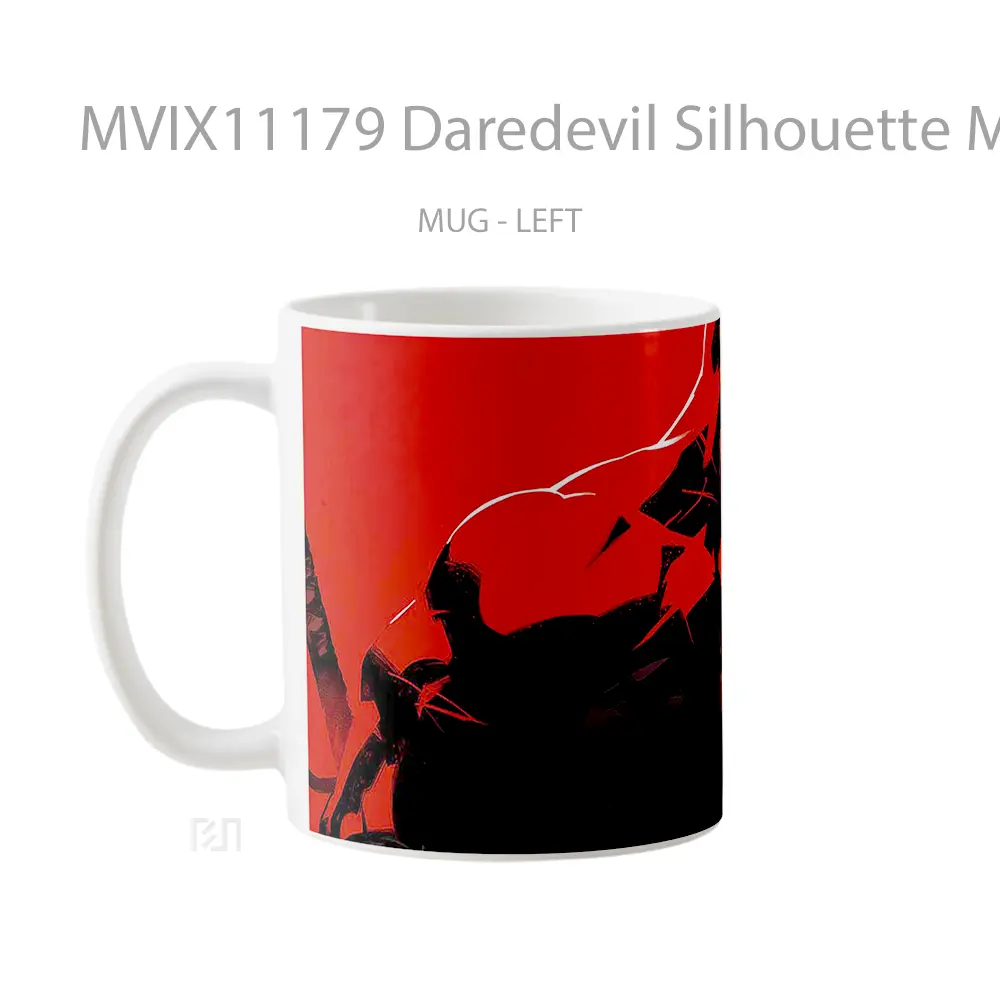 Mug Daredevil Silhouette Marvel Red Koleksi Mug Film dan Komik - All-side / Desain