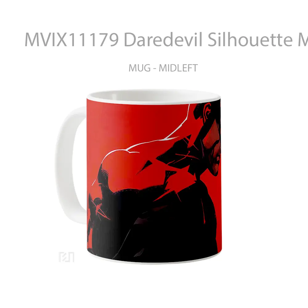 Mug Daredevil Silhouette Marvel Red Koleksi Mug Film dan Komik - All-side / Desain
