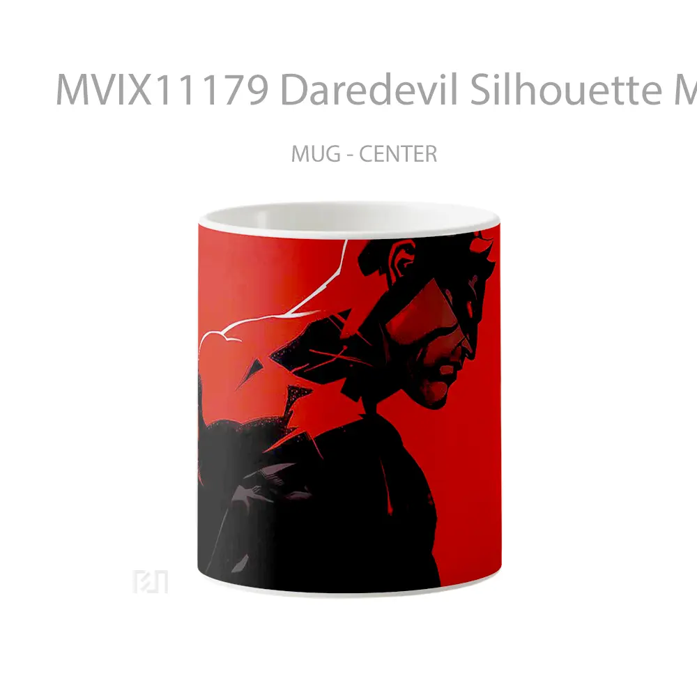 Mug Daredevil Silhouette Marvel Red Koleksi Mug Film dan Komik