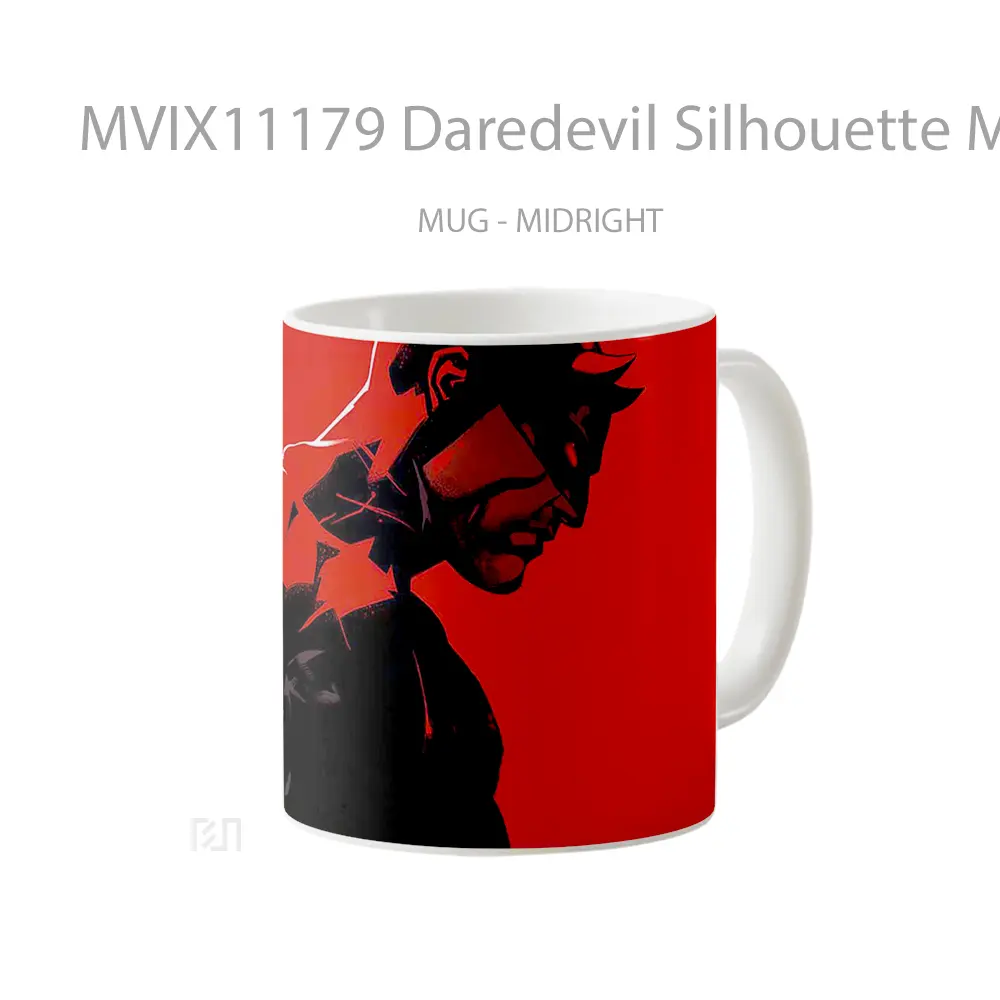 Mug Daredevil Silhouette Marvel Red Koleksi Mug Film dan Komik - All-side / Desain