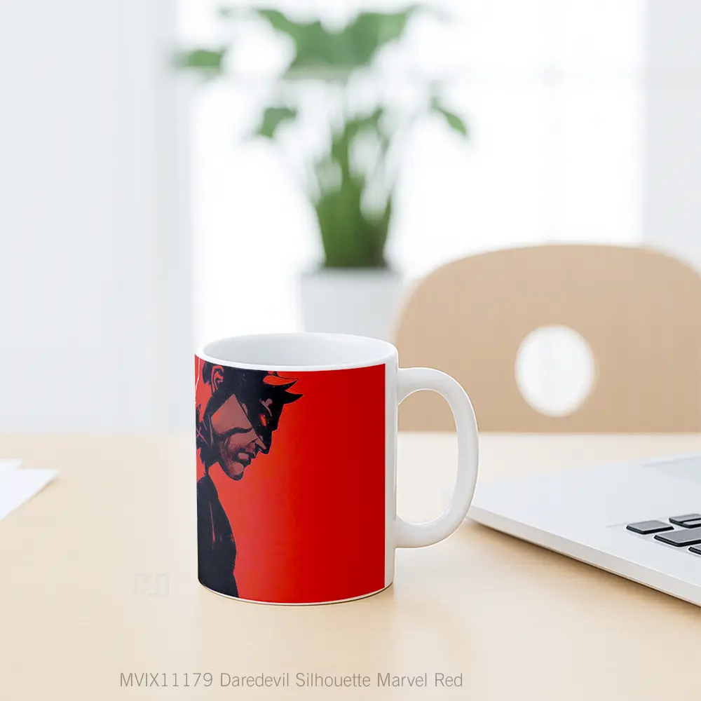 Mug Daredevil Silhouette Marvel Red Koleksi Mug Film dan Komik - All-side / Desain