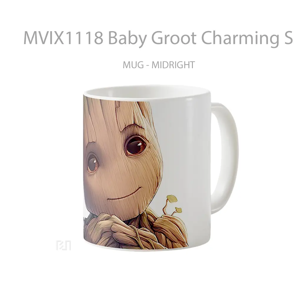 Mug Baby Groot Charming Smile Mug Aesthetic Koleksi Spesial - All-side / Desain