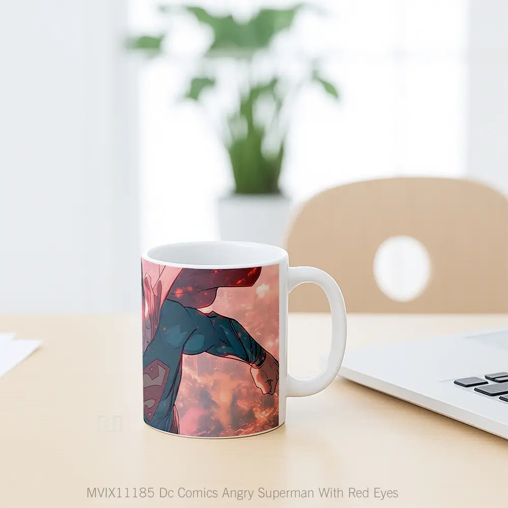 Mug Dc Comics Angry Superman With Red Eyes Merchandise Karakter Ikonik - All-side / Desain