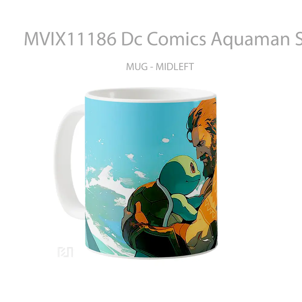 Mug Dc Comics Aquaman Squirtle Ocean Friends Koleksi Mug Film dan Komik - All-side / Desain