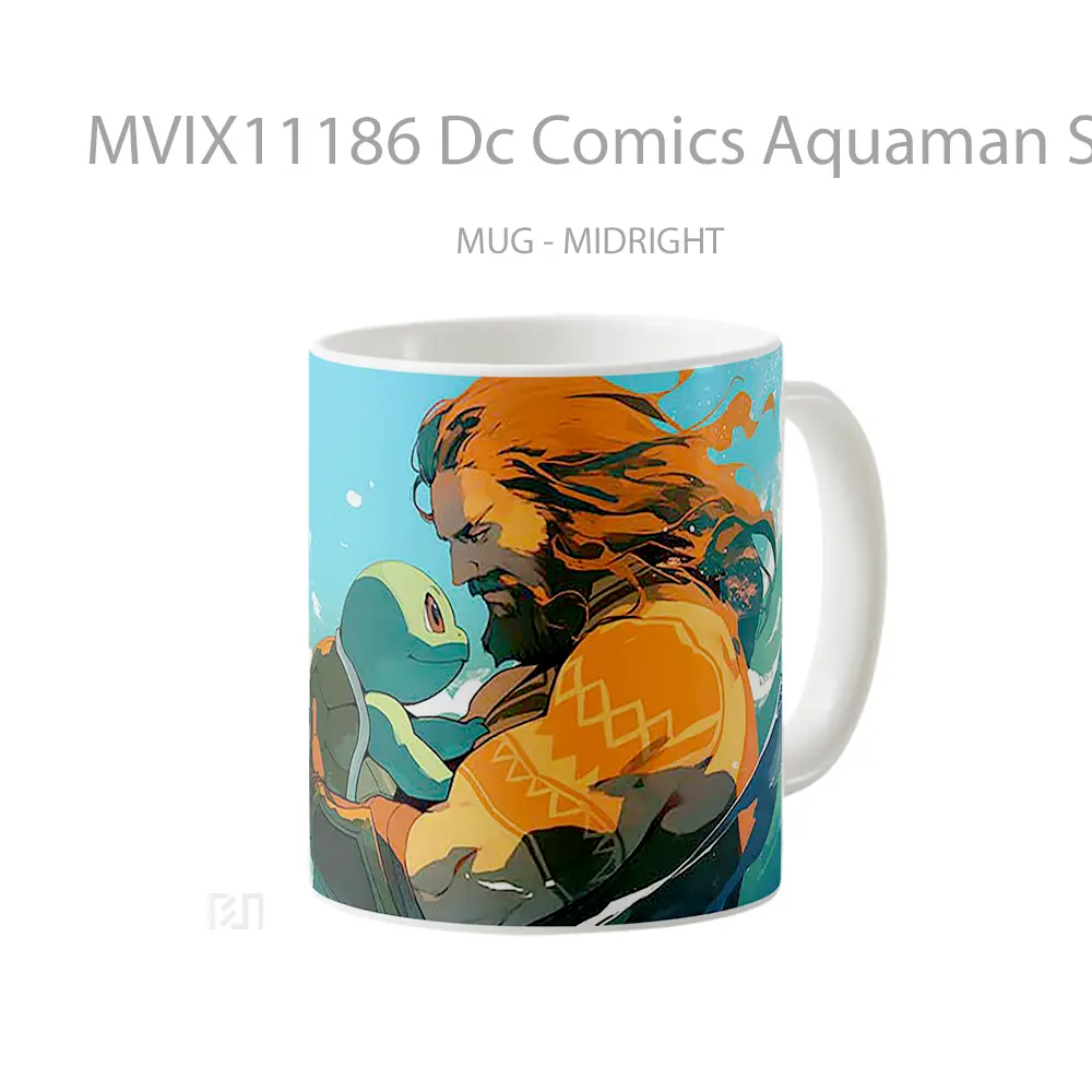 Mug Dc Comics Aquaman Squirtle Ocean Friends Koleksi Mug Film dan Komik - All-side / Desain
