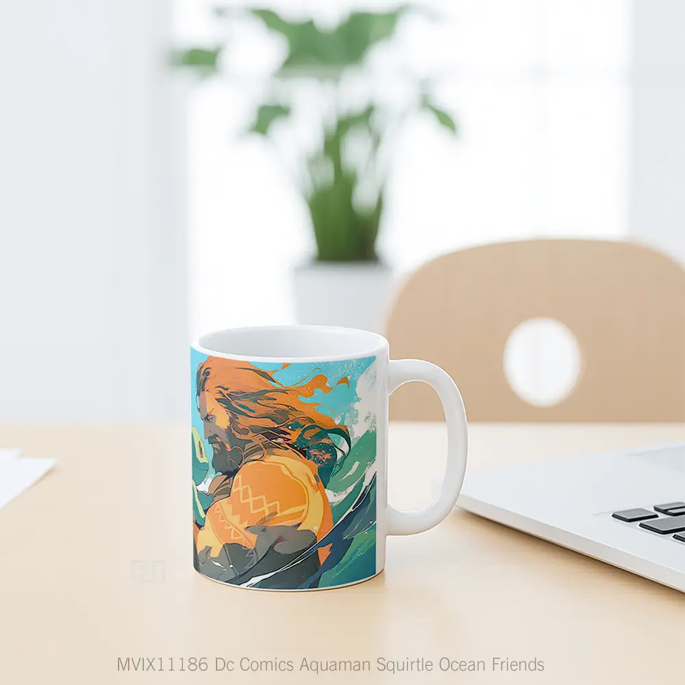 Mug Dc Comics Aquaman Squirtle Ocean Friends Koleksi Mug Film dan Komik - All-side / Desain