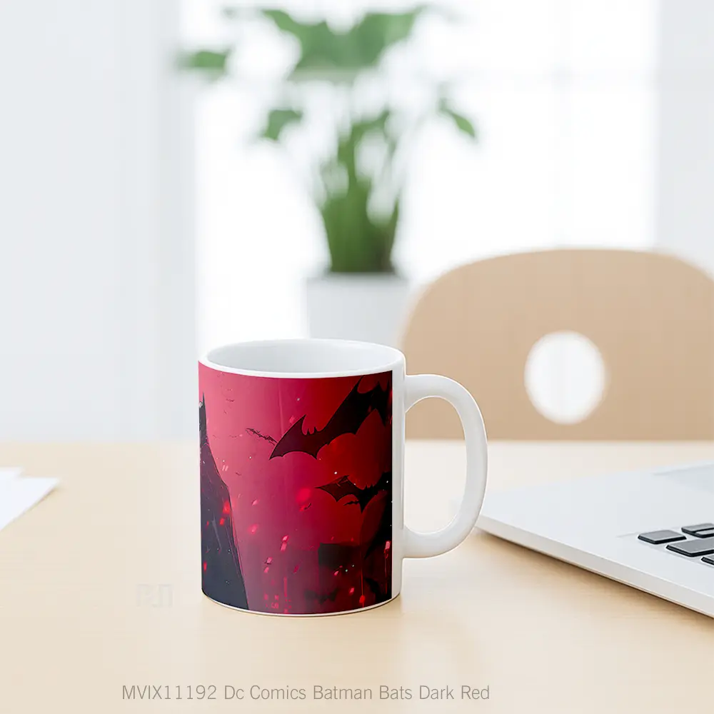 Mug Dc Comics Batman Bats Dark Red Merchandise Karakter Ikonik - All-side / Desain