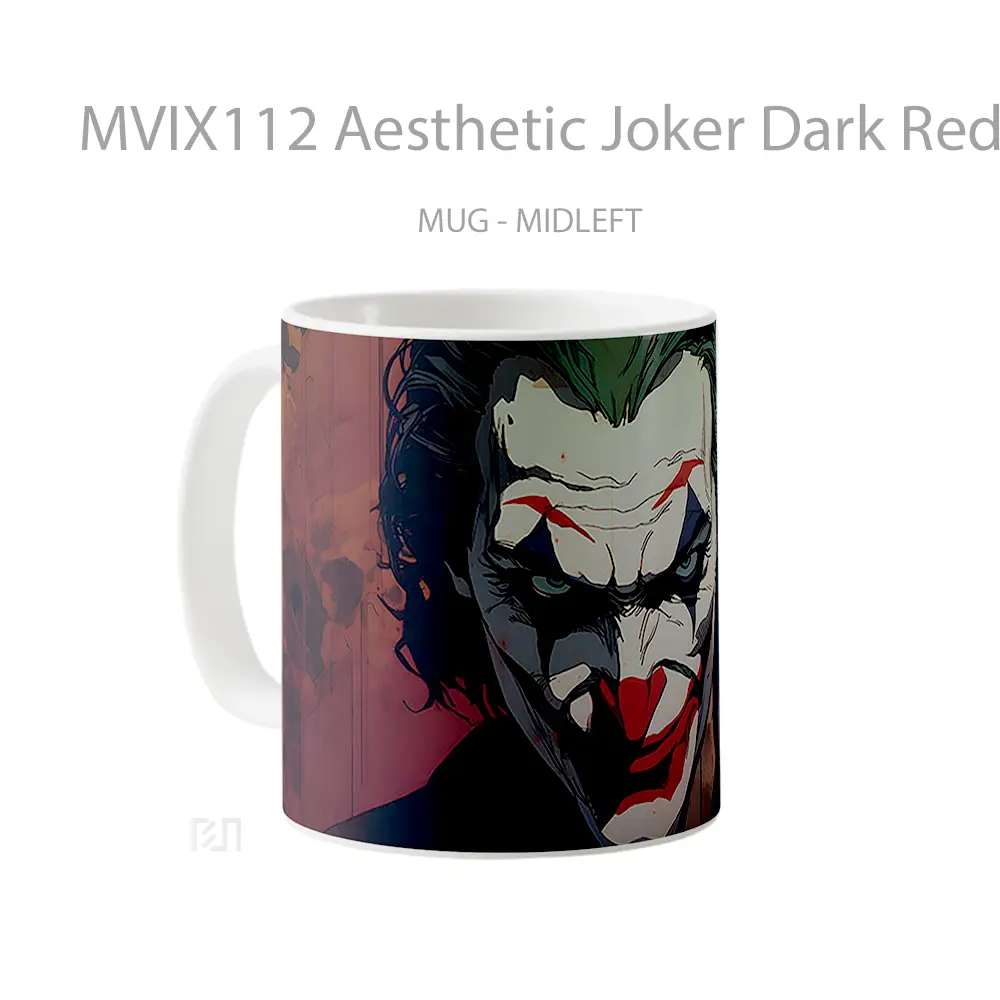 Mug Aesthetic Joker Dark Red Koleksi Mug Film dan Komik - All-side / Desain