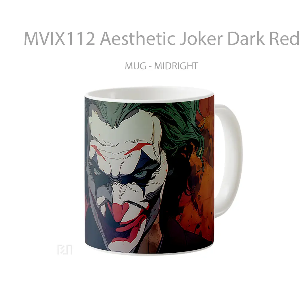 Mug Aesthetic Joker Dark Red Koleksi Mug Film dan Komik - All-side / Desain