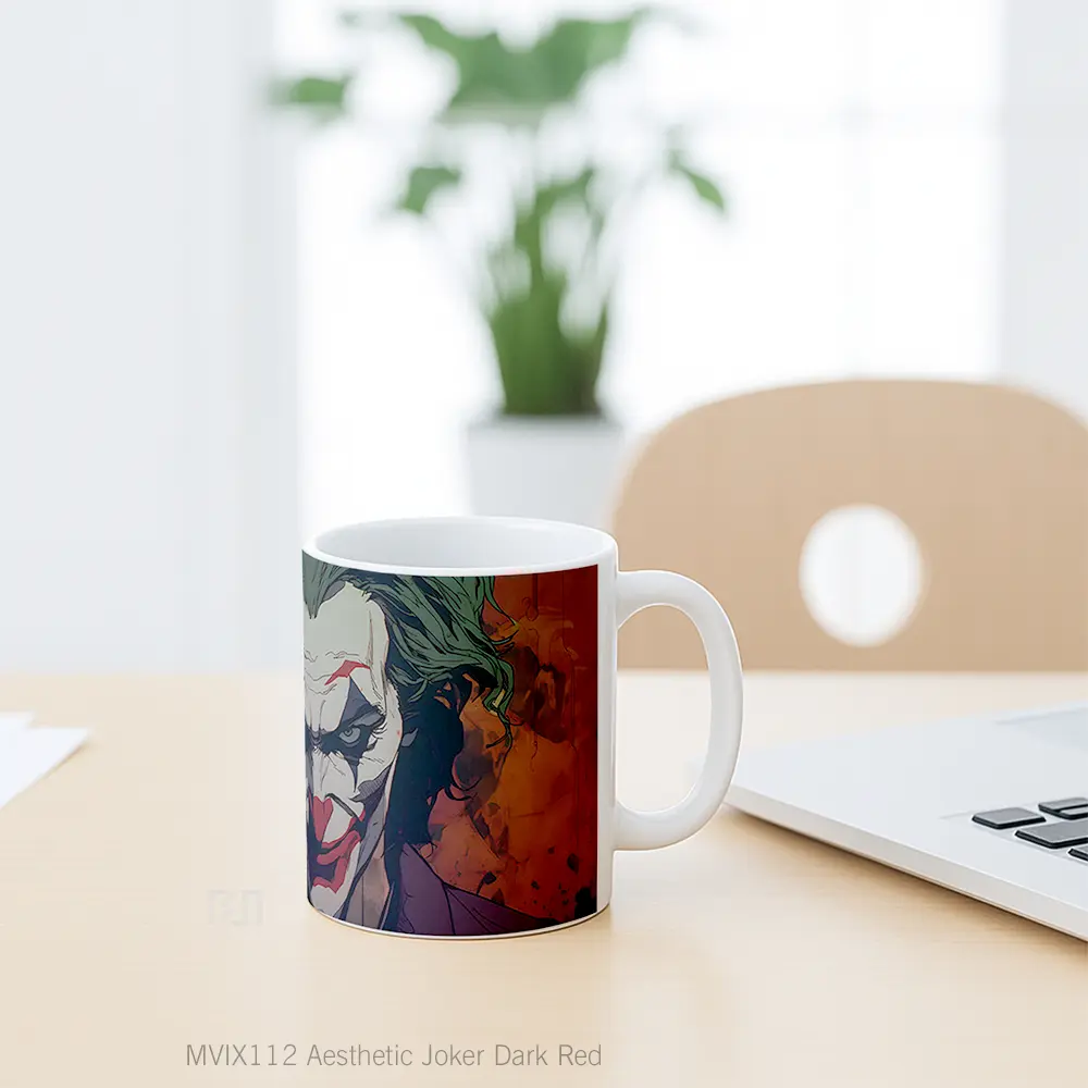 Mug Aesthetic Joker Dark Red Koleksi Mug Film dan Komik - All-side / Desain