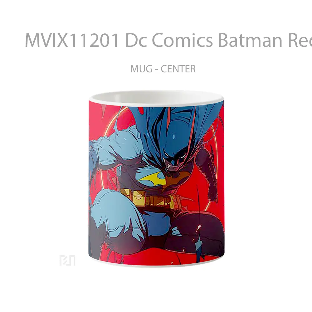 Mug Dc Comics Batman Red Background Merchandise Karakter Ikonik