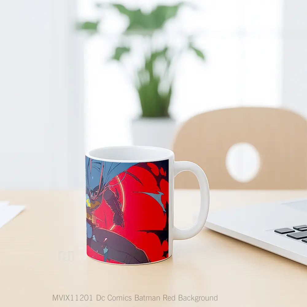 Mug Dc Comics Batman Red Background Merchandise Karakter Ikonik - All-side / Desain