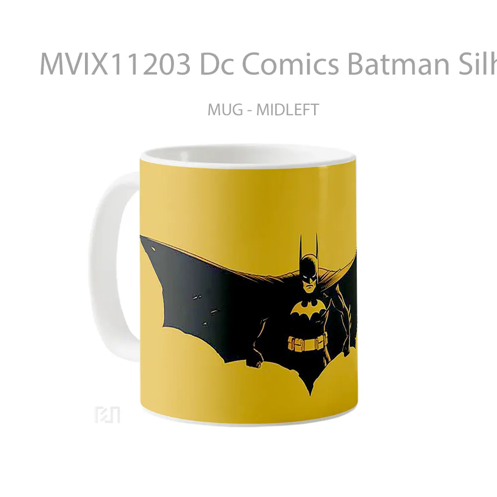 Mug Dc Comics Batman Silhouette Orange Hadiah Spesial Fans Superhero - All-side / Desain
