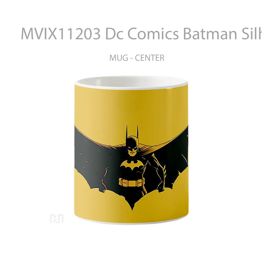 Mug Dc Comics Batman Silhouette Orange Hadiah Spesial Fans Superhero