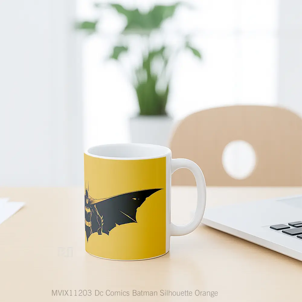 Mug Dc Comics Batman Silhouette Orange Hadiah Spesial Fans Superhero - All-side / Desain
