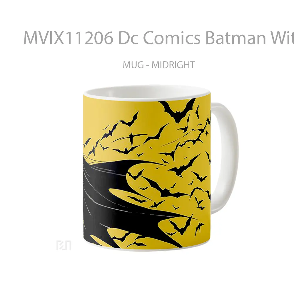Mug Dc Comics Batman With Bat Yellow Gelas Keramik Koleksi Superhero - All-side / Desain