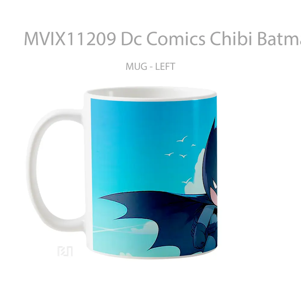 Mug Dc Comics Chibi Batman Heroic Stare Hadiah Unik Anime Lovers - All-side / Desain