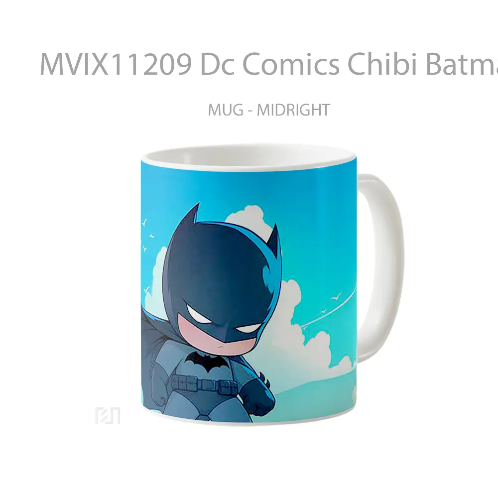 Mug Dc Comics Chibi Batman Heroic Stare Hadiah Unik Anime Lovers - All-side / Desain