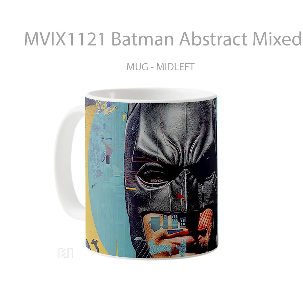 Mug Batman Abstract Mixed Media Merchandise Karakter Ikonik - All-side / Desain