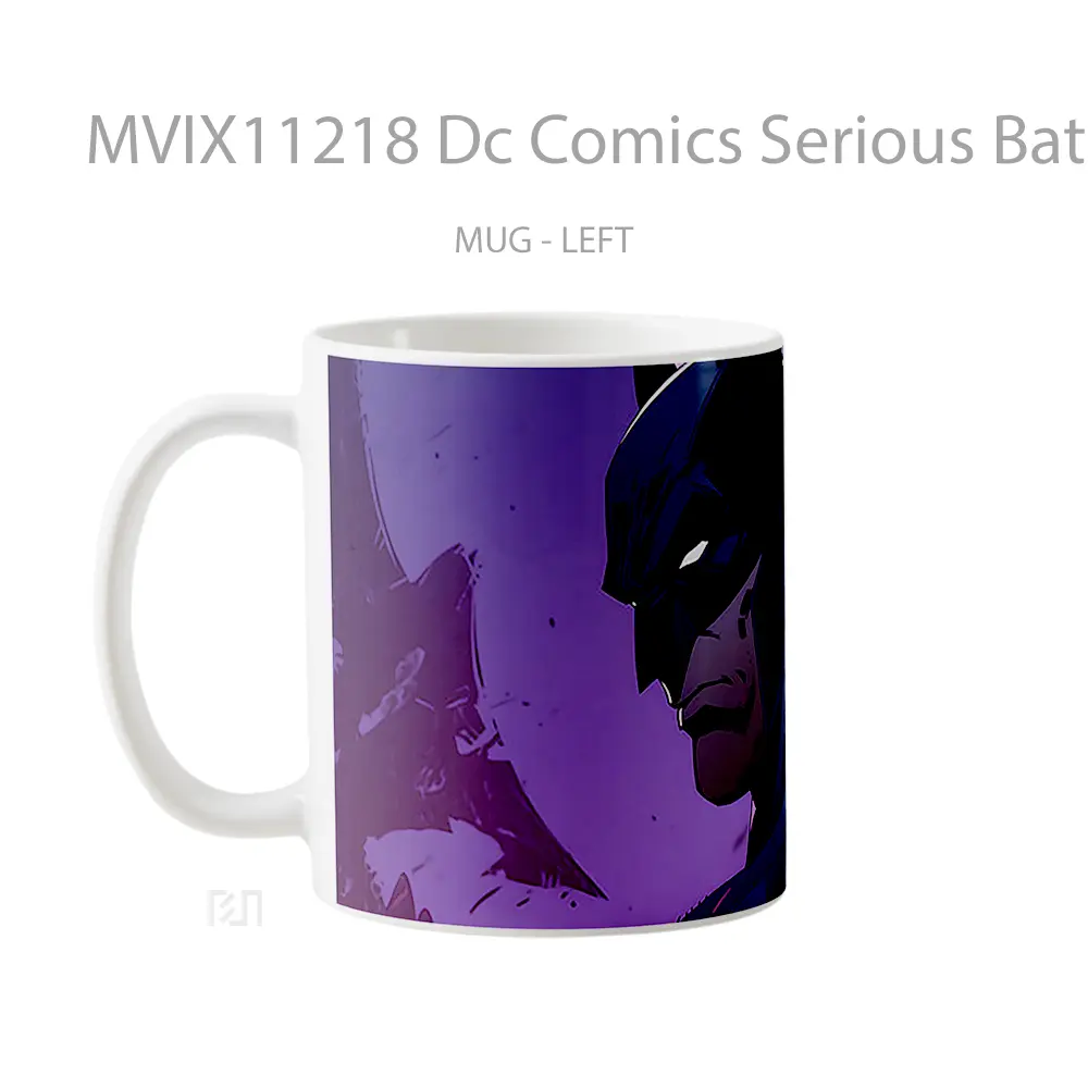 Mug Dc Comics Serious Batman Purple Hadiah Spesial Fans Superhero - All-side / Desain