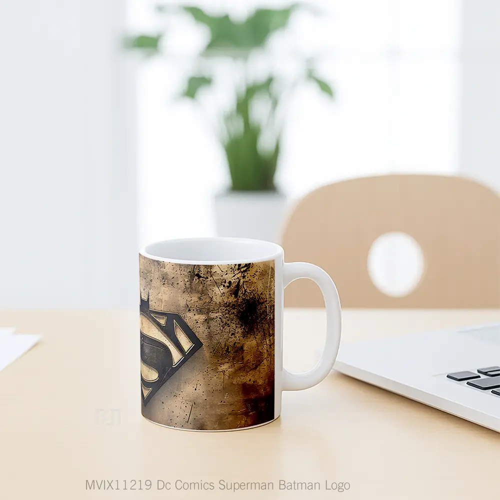 Mug Dc Comics Superman Batman Logo Merchandise Karakter Ikonik - All-side / Desain