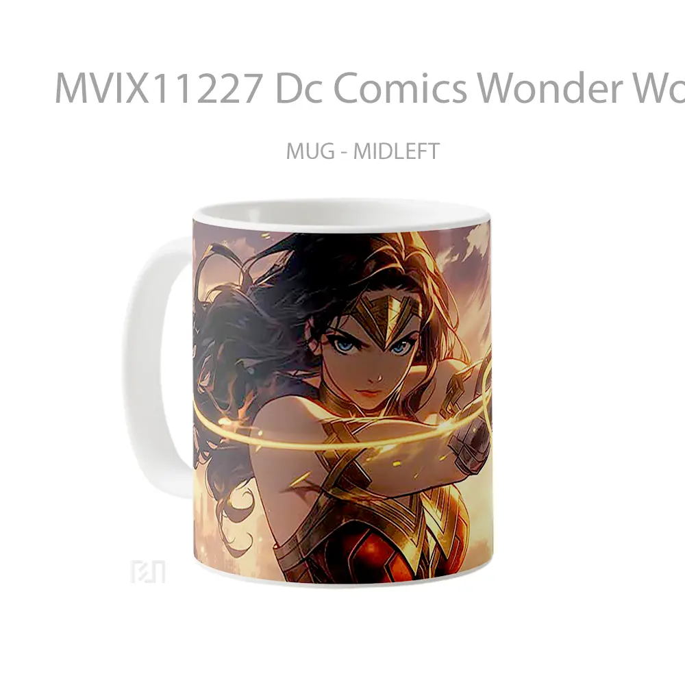 Mug Dc Comics Wonder Woman Golden Armor Gelas Keramik Koleksi Superhero - All-side / Desain