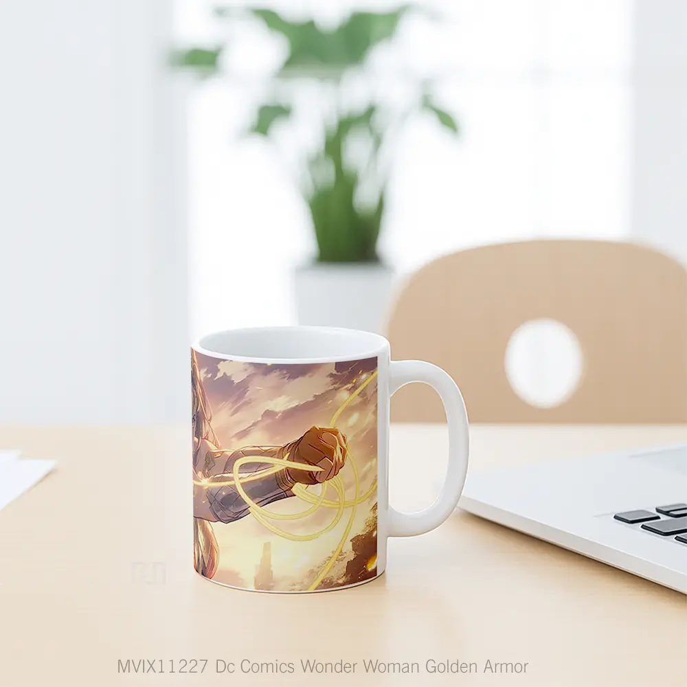 Mug Dc Comics Wonder Woman Golden Armor Gelas Keramik Koleksi Superhero - All-side / Desain