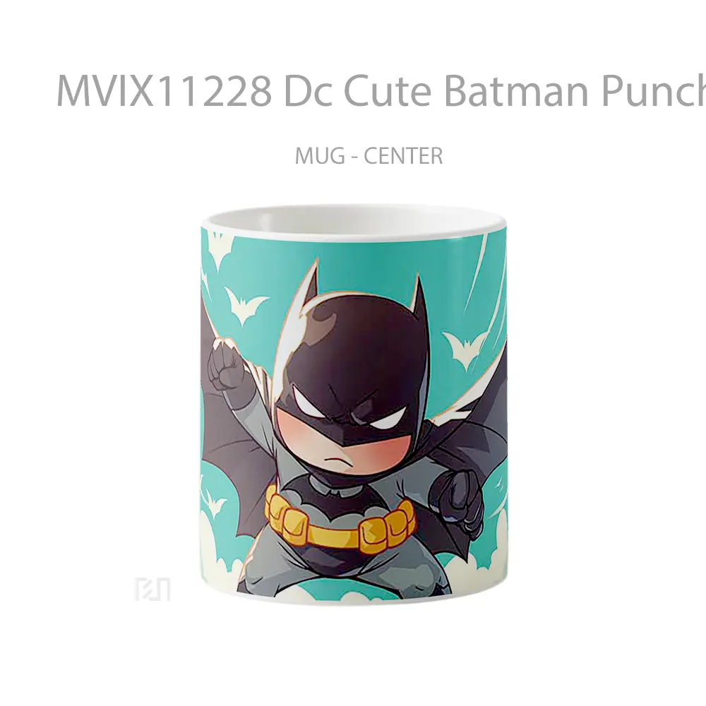 Mug Keramik Premium SNI - Mug Dc Cute Batman Punch Gelas Keramik Koleksi Superhero