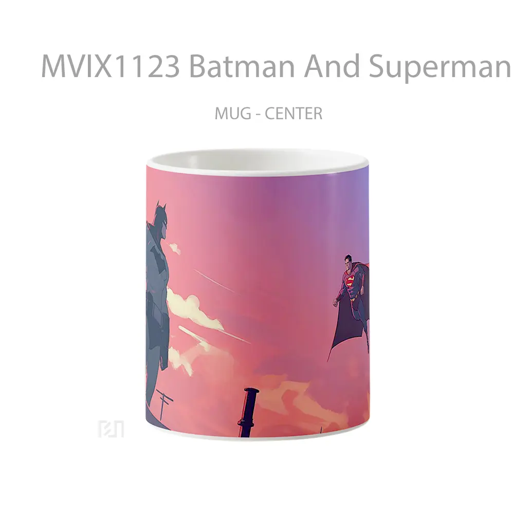 Mug Batman And Superman Rooftop Gelas Keramik Koleksi Superhero
