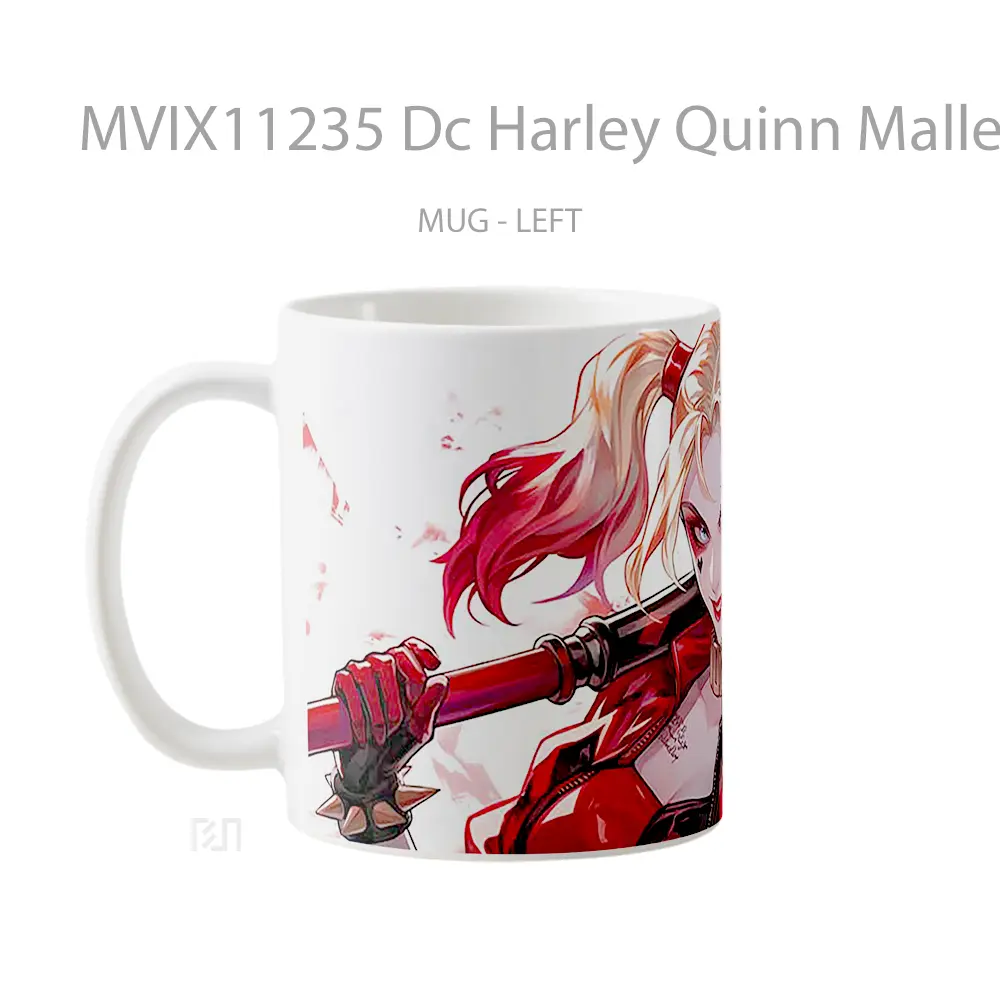 Mug Dc Harley Quinn Mallet Smile Gelas Keramik Koleksi Superhero - All-side / Desain